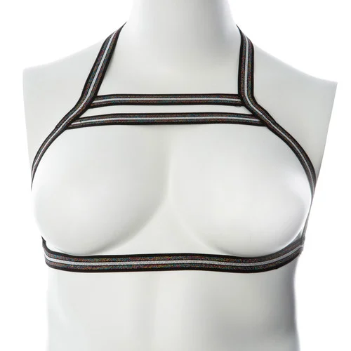 Gender Fluid Black with Silver Lining Harness