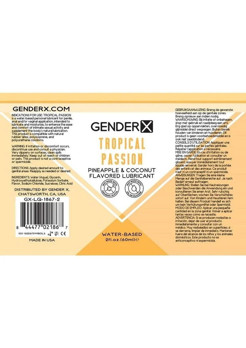Gender X Tropical Passion Water Based Flavored Lubricant