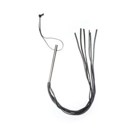 Genuine Leather BDSM Whip Metal Handle Triple X 12007