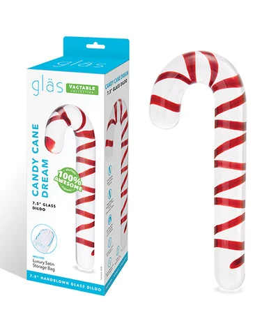 Glas Candy Cane Dream 7.5" Glass Dildo