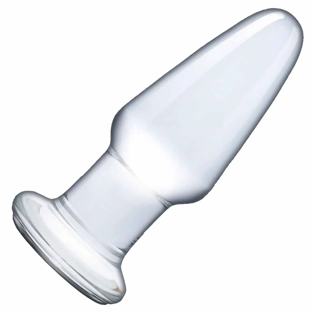 Glas Elegant Handblown Glass Anal Plug, 3.5", Clear