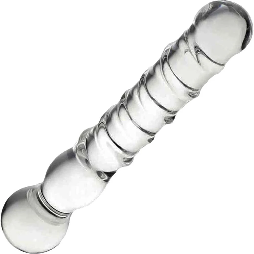 glas Joystick Glass Wand Dildo, 8", Clear