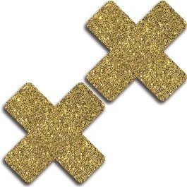 Glitter 31510 Gold Glitter Cross Pasties Lingerie