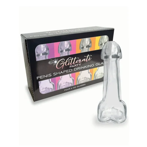 Glitterati Penis Shaped Drinking Glasses