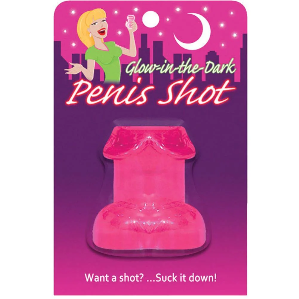 Glow-in-the-Dark Penis Shot Glass, Pink