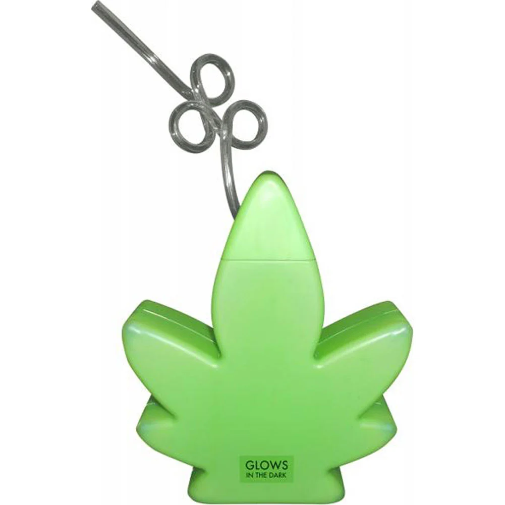 Glow in the Dark Potleaf Cup, 24 fl.oz (750 mL), Green