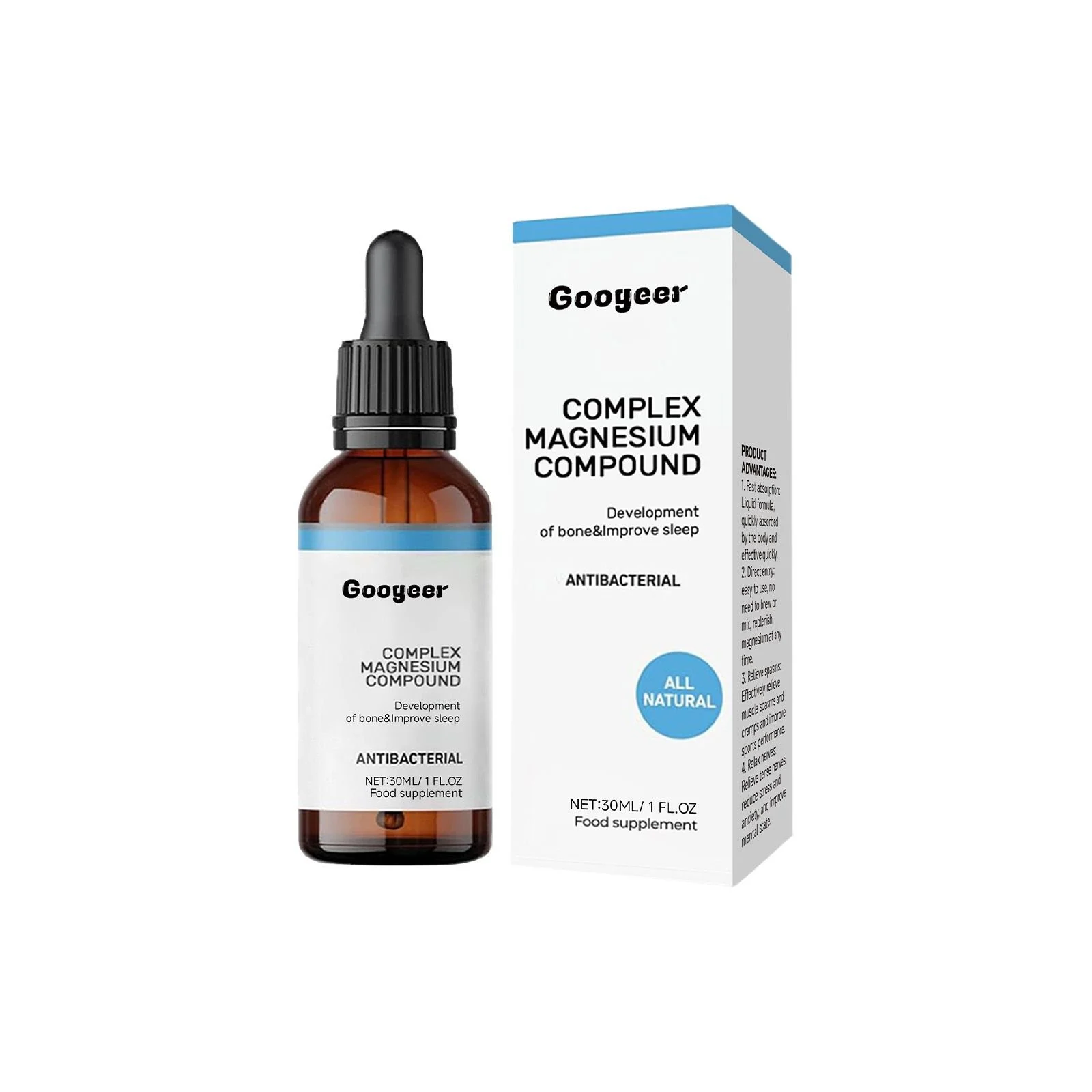 Googeer Complex Magnesium Compound Food Supplement, Supports Muscle And Nerve Function And Relieves Fatigue