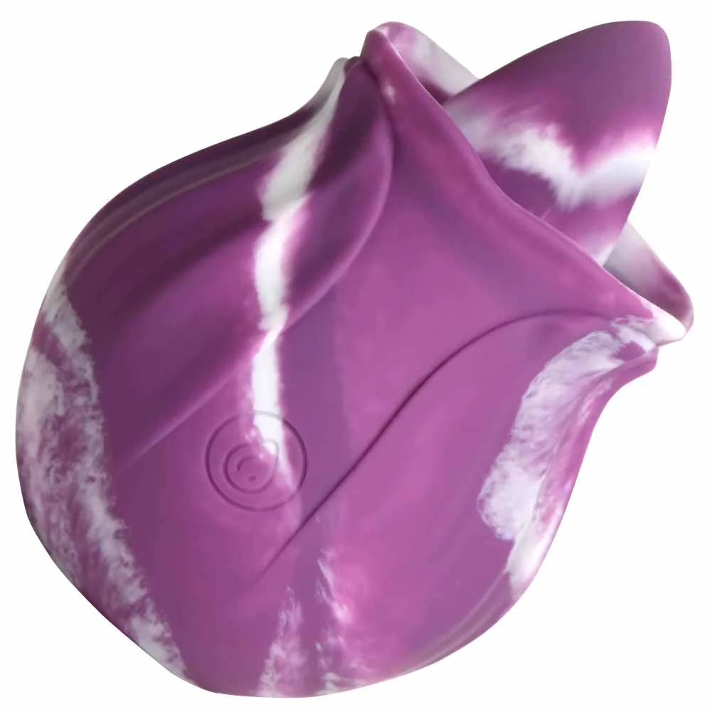 Gossip Cum Into Bloom Rose Clitoral Licking Vibrator, 3", Purple Twirl