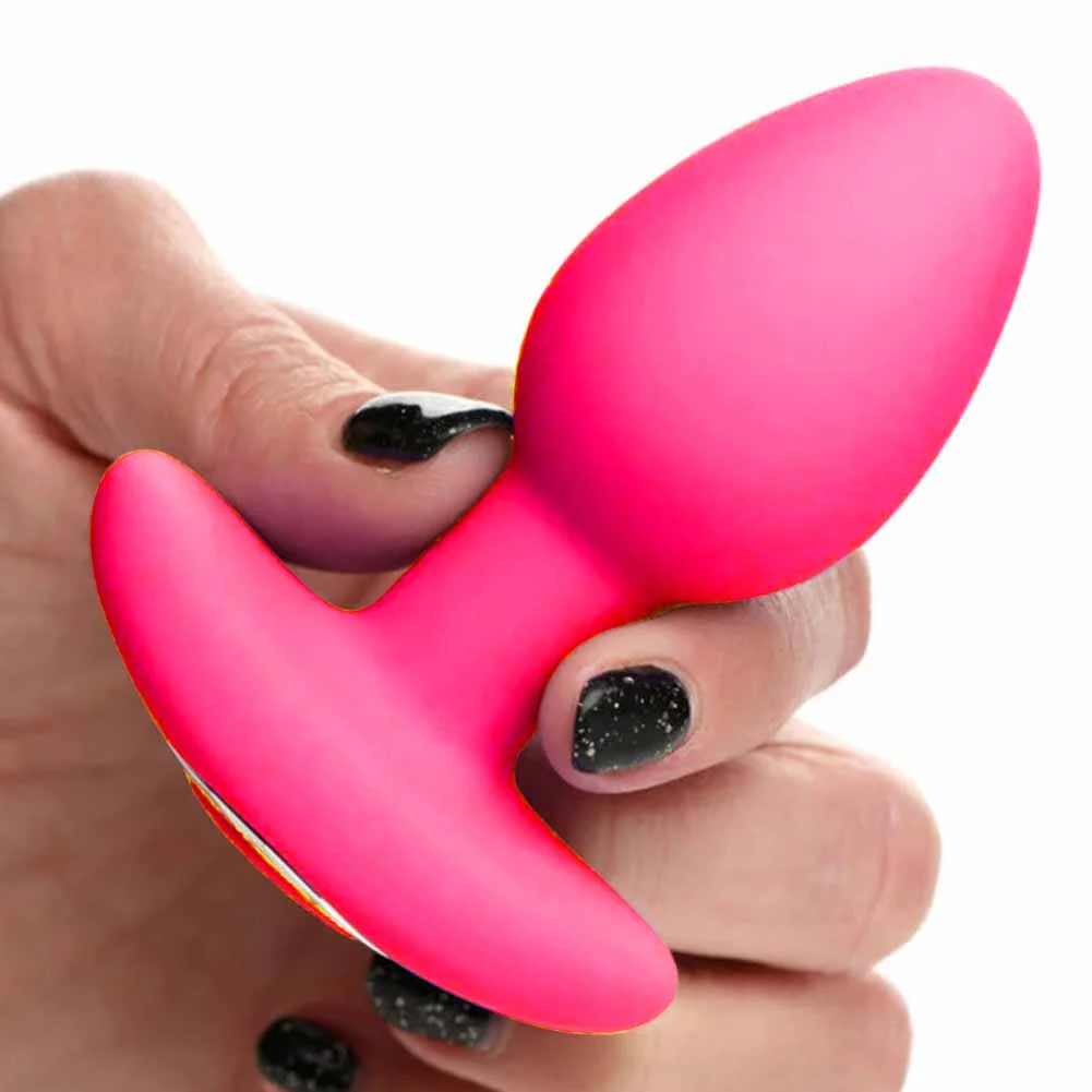 Gossip Pop Rocker 10X Vibrating Silicone Plug with Remote, 3.3", Magenta