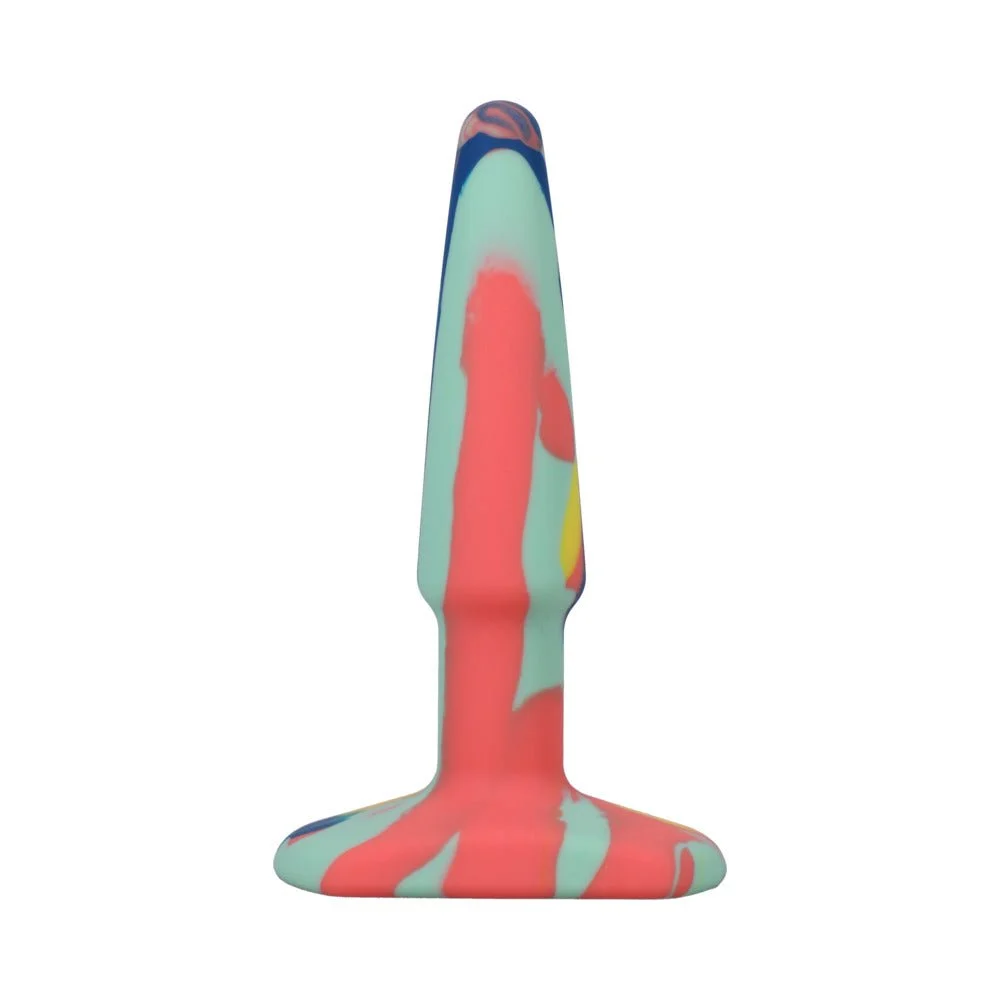 Groovy Silicone Anal Plug 4 Inch Multi-Color Yellow