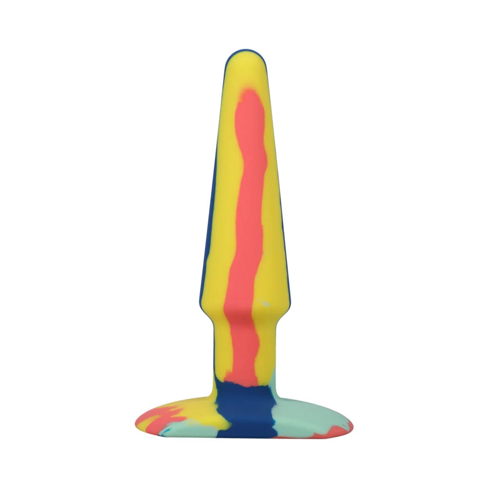Groovy Silicone Anal Plug 5 Inch, Rainbow