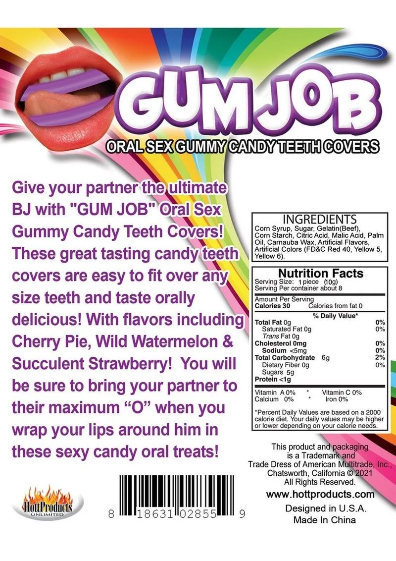 Gum Job Oral Sex Gummy Candy Teeth Covers Assorted Flavors