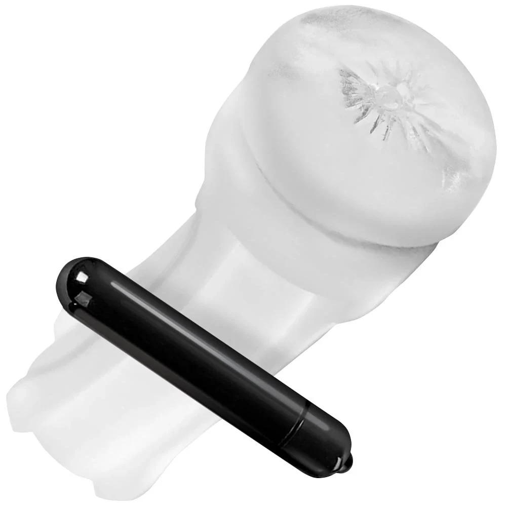 Happy Ending Shower Stroker Vibrating Self Lubricating Masturbator, Clear Ass