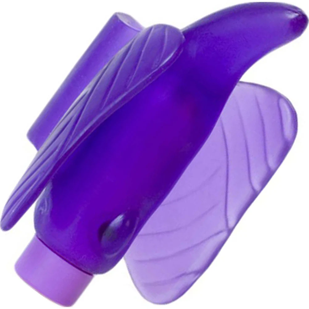 Happy Fingers Caress Waterproof Finger Vibrator, 3.75", Purple