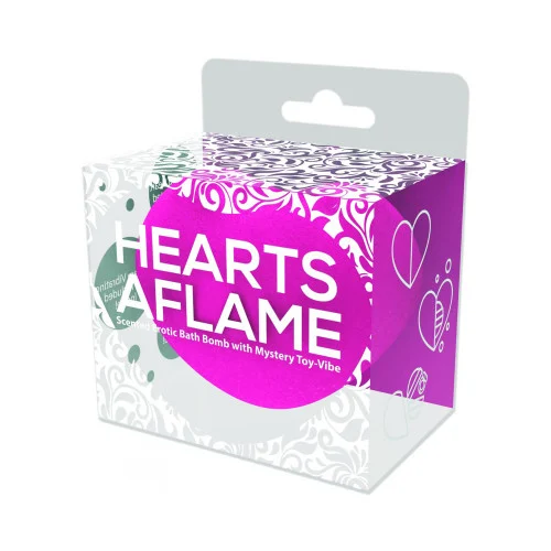 Hearts A Flame Scented Erotic Bath Bomb with Mystery Toy Vibe