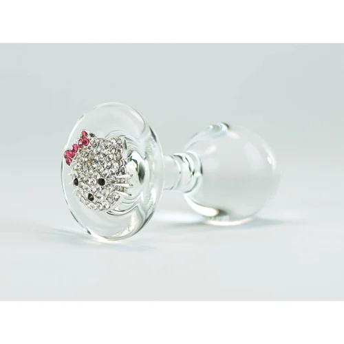 Hello Kitty Delight Clear Glass Butt Plug by Crystal Delights