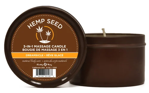 Hemp Seed 3 in 1 Round Massage Candle 6 oz by Earthly Body