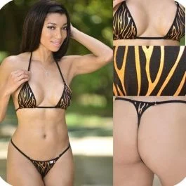 Hipster Metallic Fire Bikini Triangle Back Xposed Skinz Set