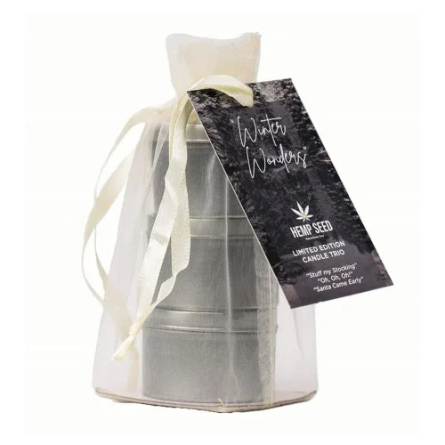Holiday 2024 Hemp Seed Massage Candle Trio Set by Earthly Body