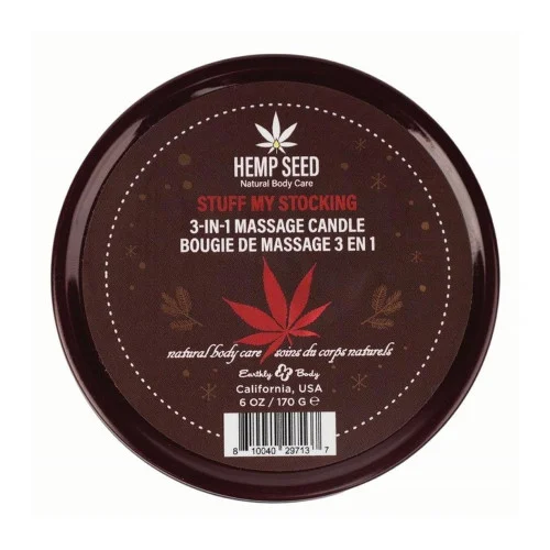 Holiday 2024 Stuff My Stocking Hemp Seed Massage Candle by Earthly Body
