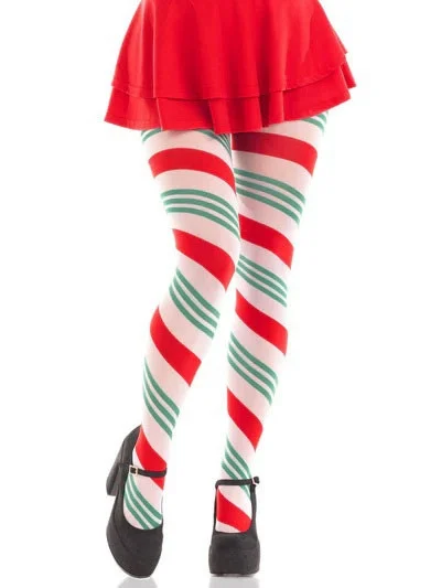 Holiday Ribbon Striped Tights