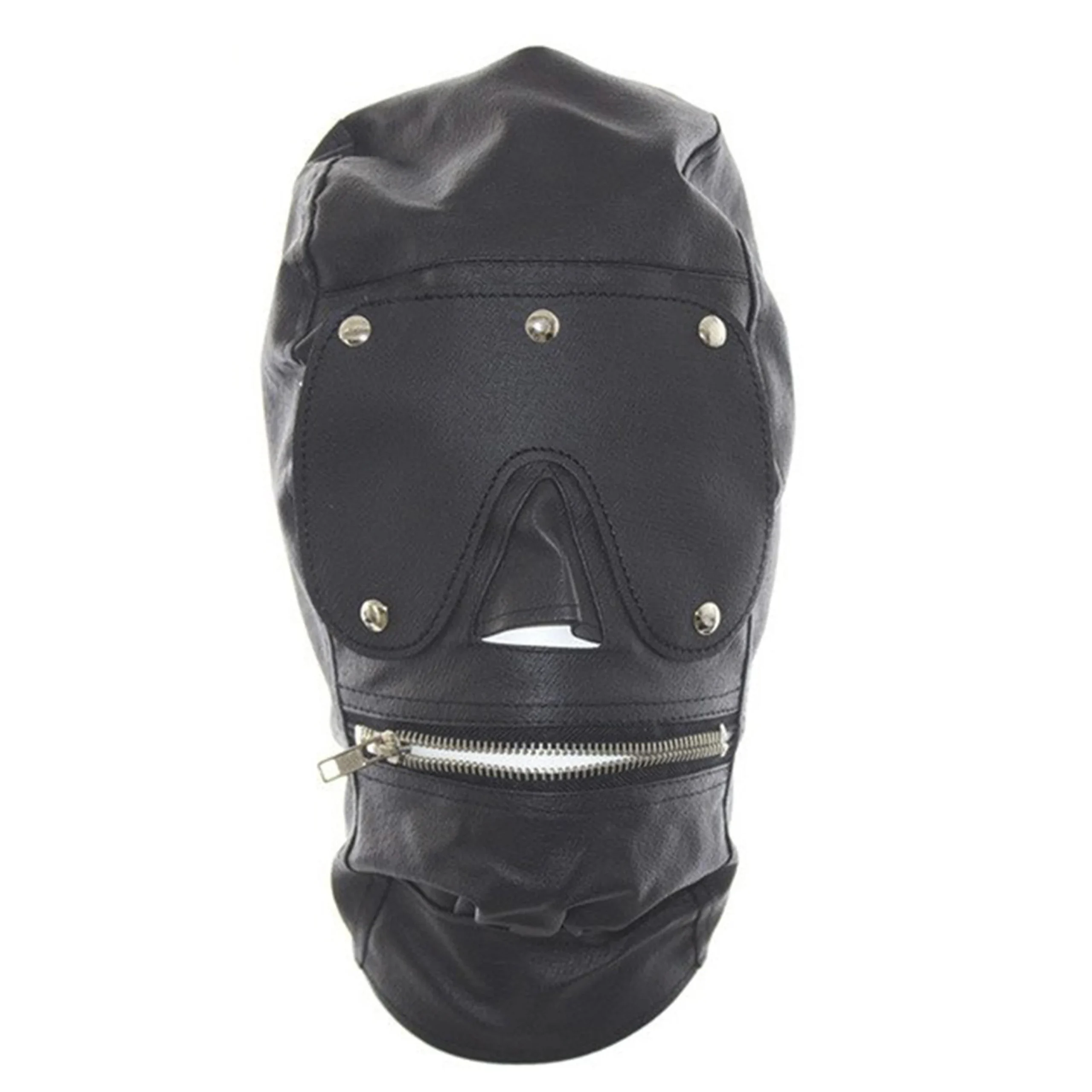 Hood Mask - Zipper Mouth Lace Up Gimp Mask
