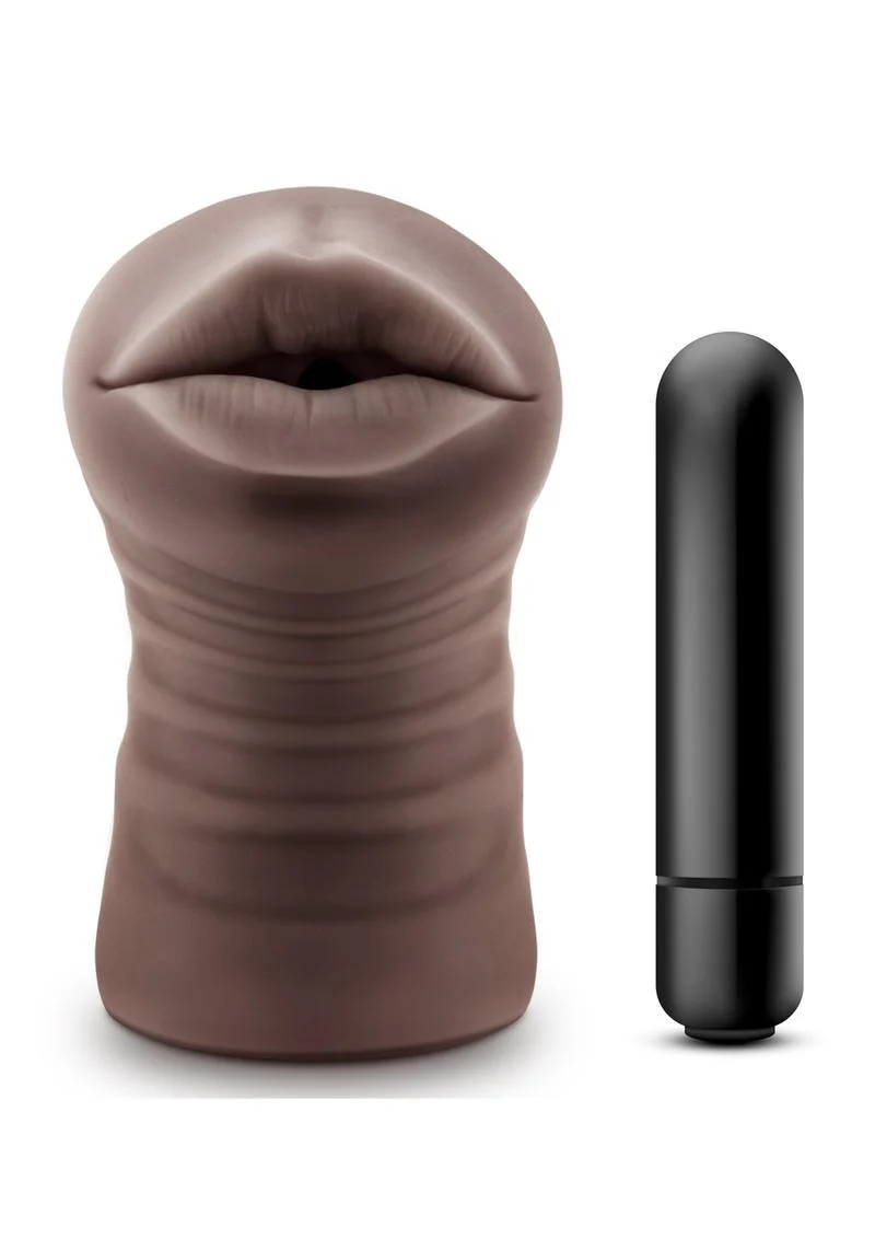Hot Chocolate Heather Vibrating Masturbator with Bullet - Mouth