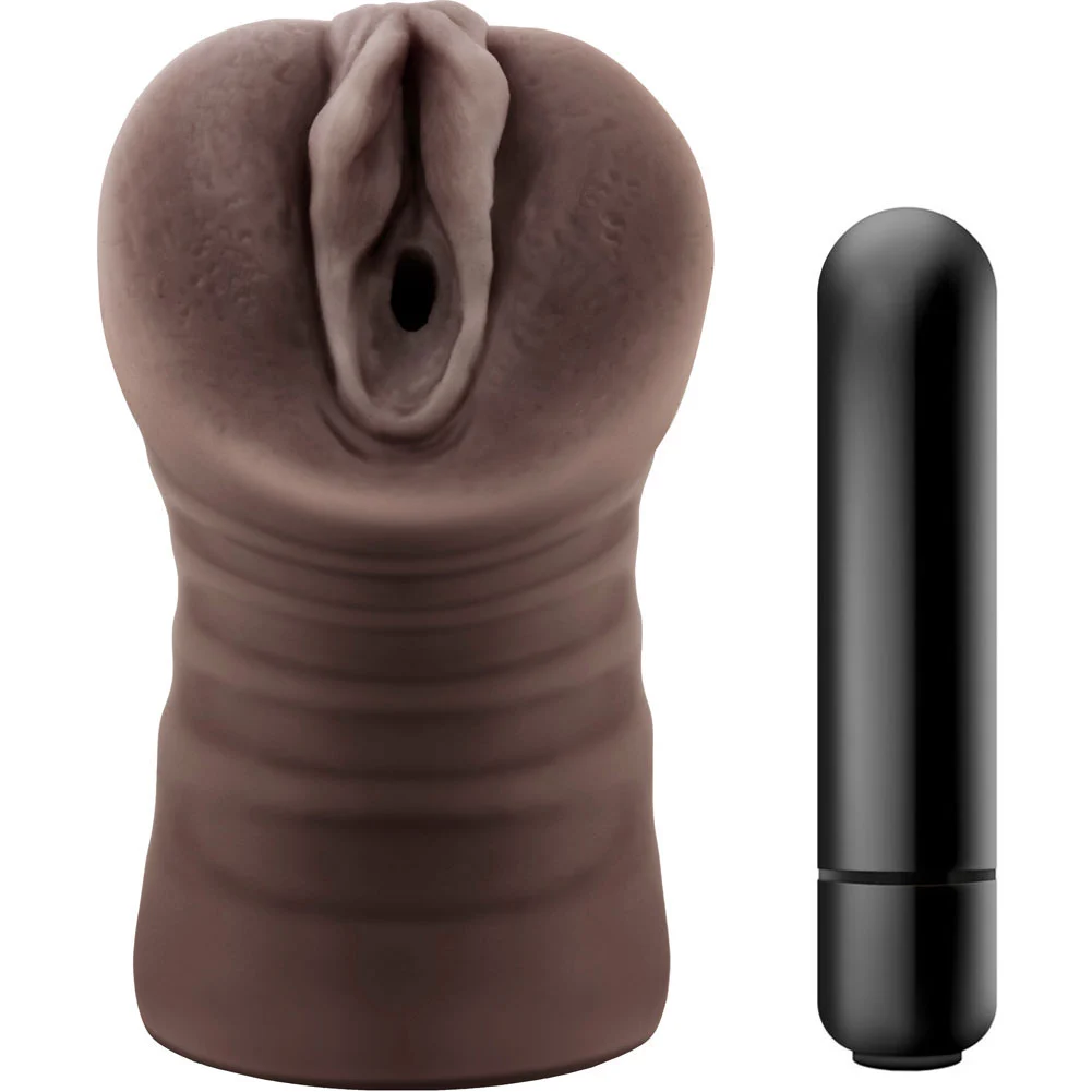 Hot Chocolate Vibrating Realistic Stroker, 5", Brianna Vagina