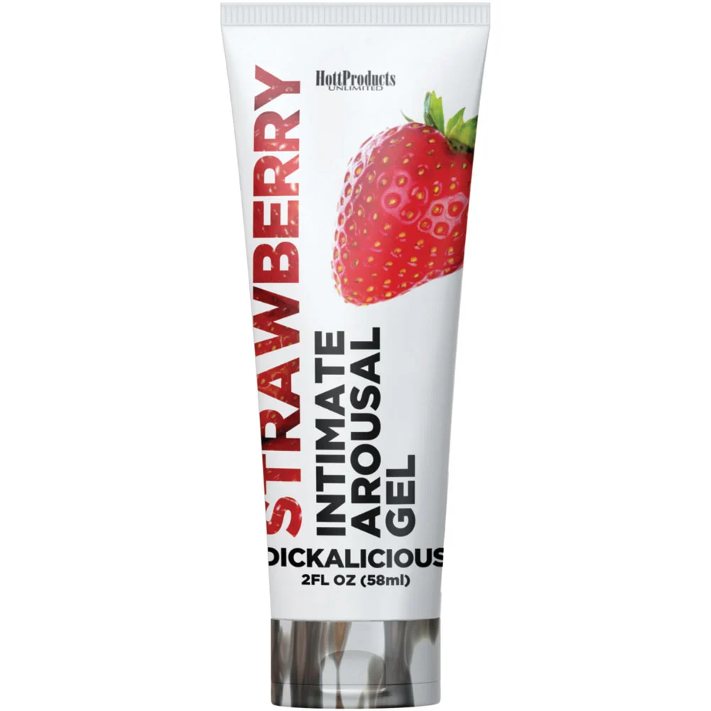 Hott Products Dickalicious Penis Arousal Gel, 2 fl.oz (58 mL), Strawberry