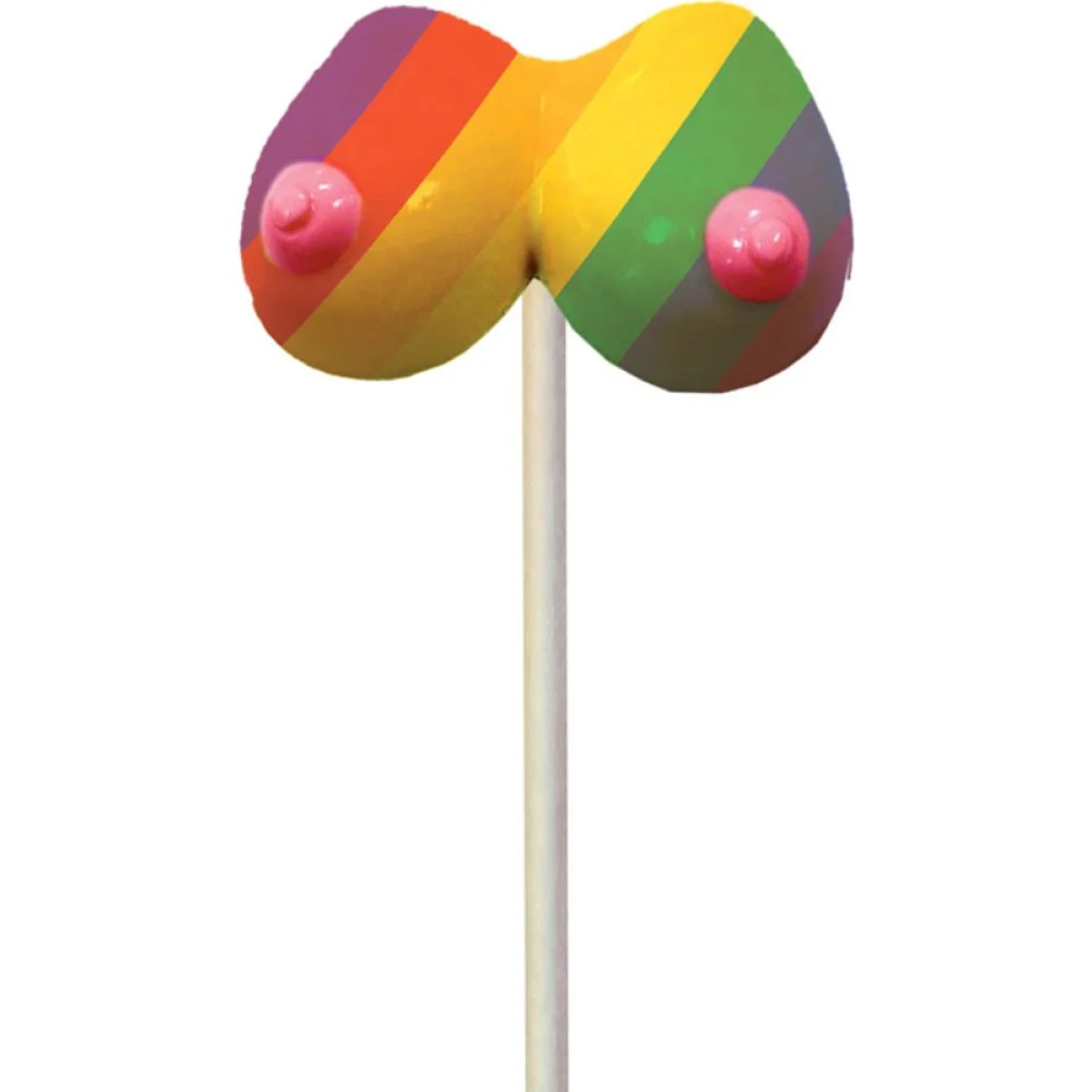 Hott Products Naughty Pops Lollipop, Boobie, Fruity Rainbow