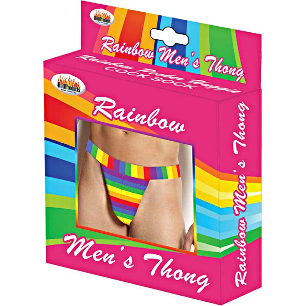 Hott Products Rainbow Mens Thong, One Size