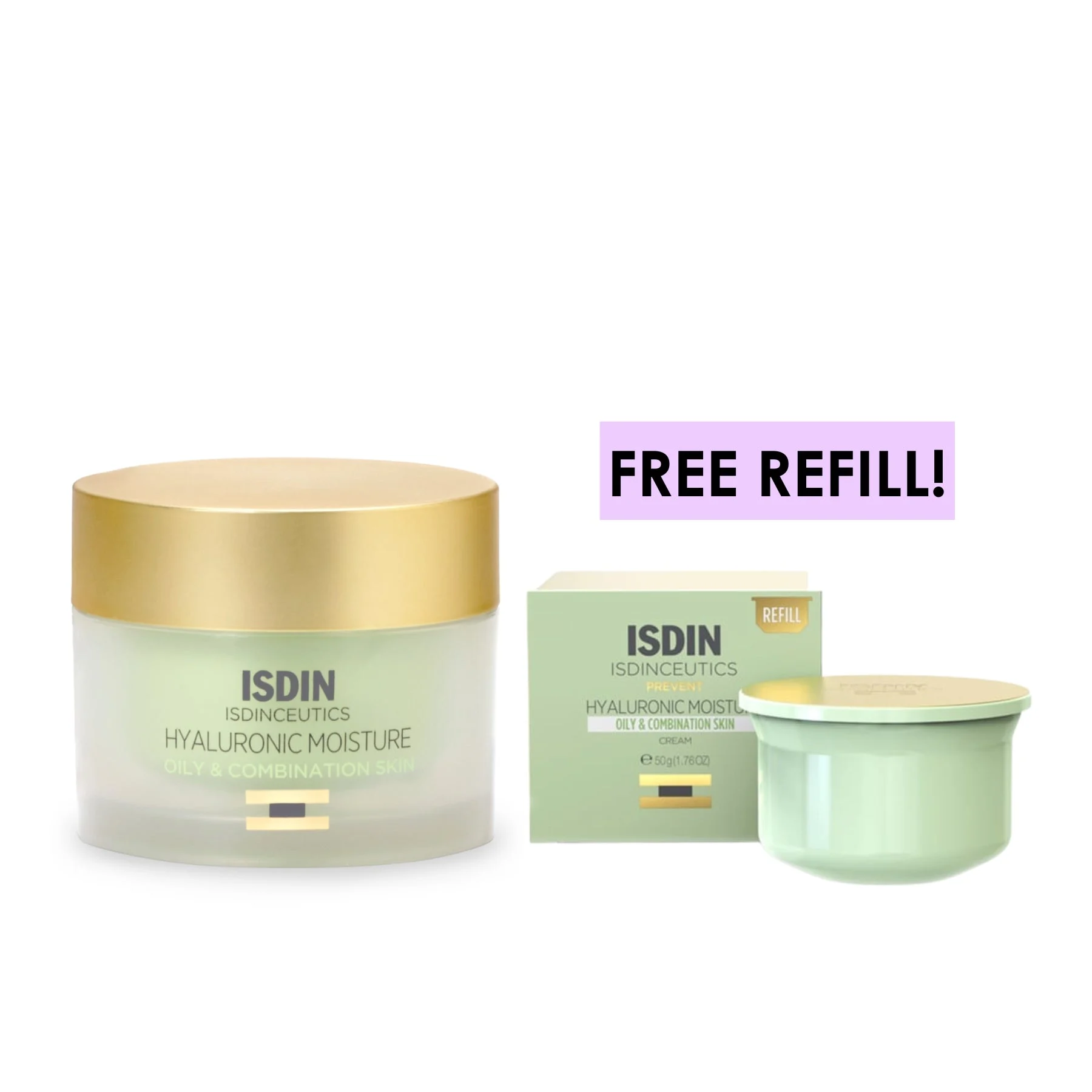 Hyaluronic Moisture - Oily & Combination Skin + Free Refill (50+50mL)