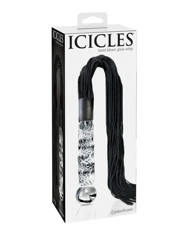 Icicles No. 38 Textured Glass Dildo with Flogger