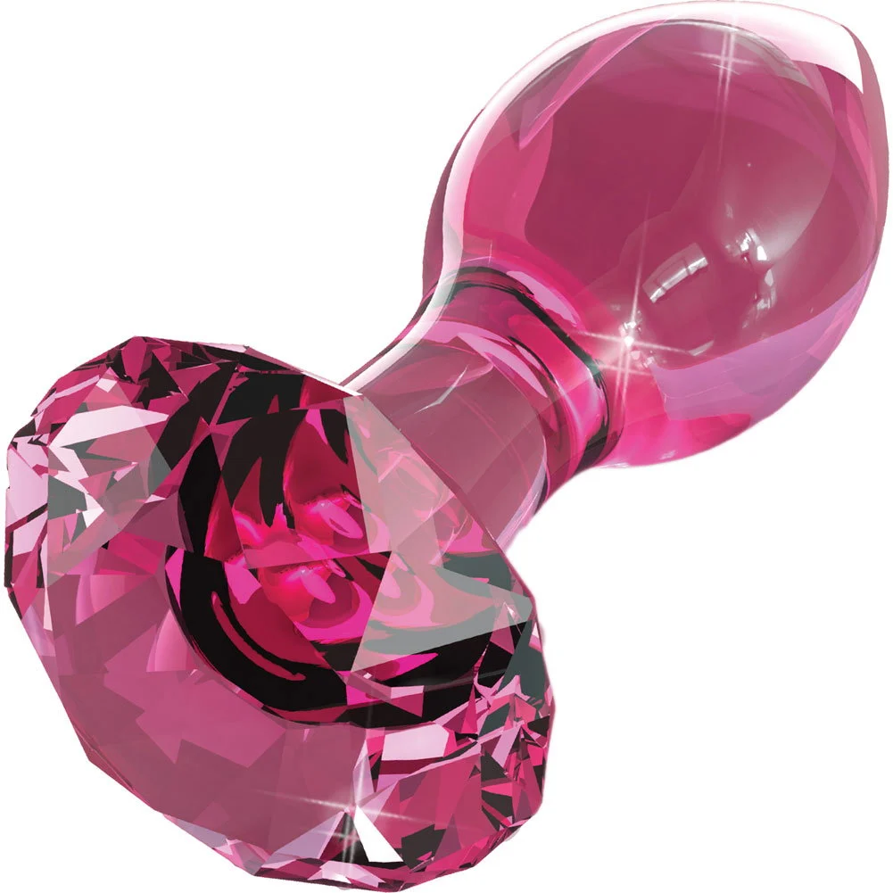 Icicles No 79 Hand Blown Glass Massager Butt Plug, 3.6", Pink