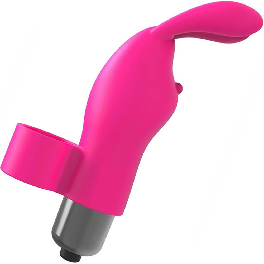Icon Flirt Bunny Finger Vibrator, 4", Pink