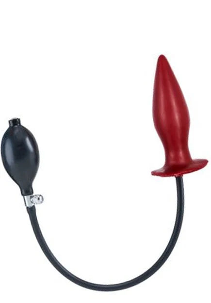 Inflatable Solid Red Anal Plug - Large