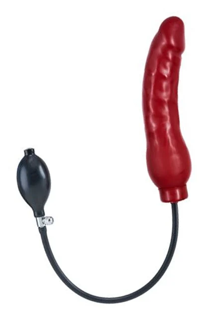 Inflatable Solid Red Dildo - Large