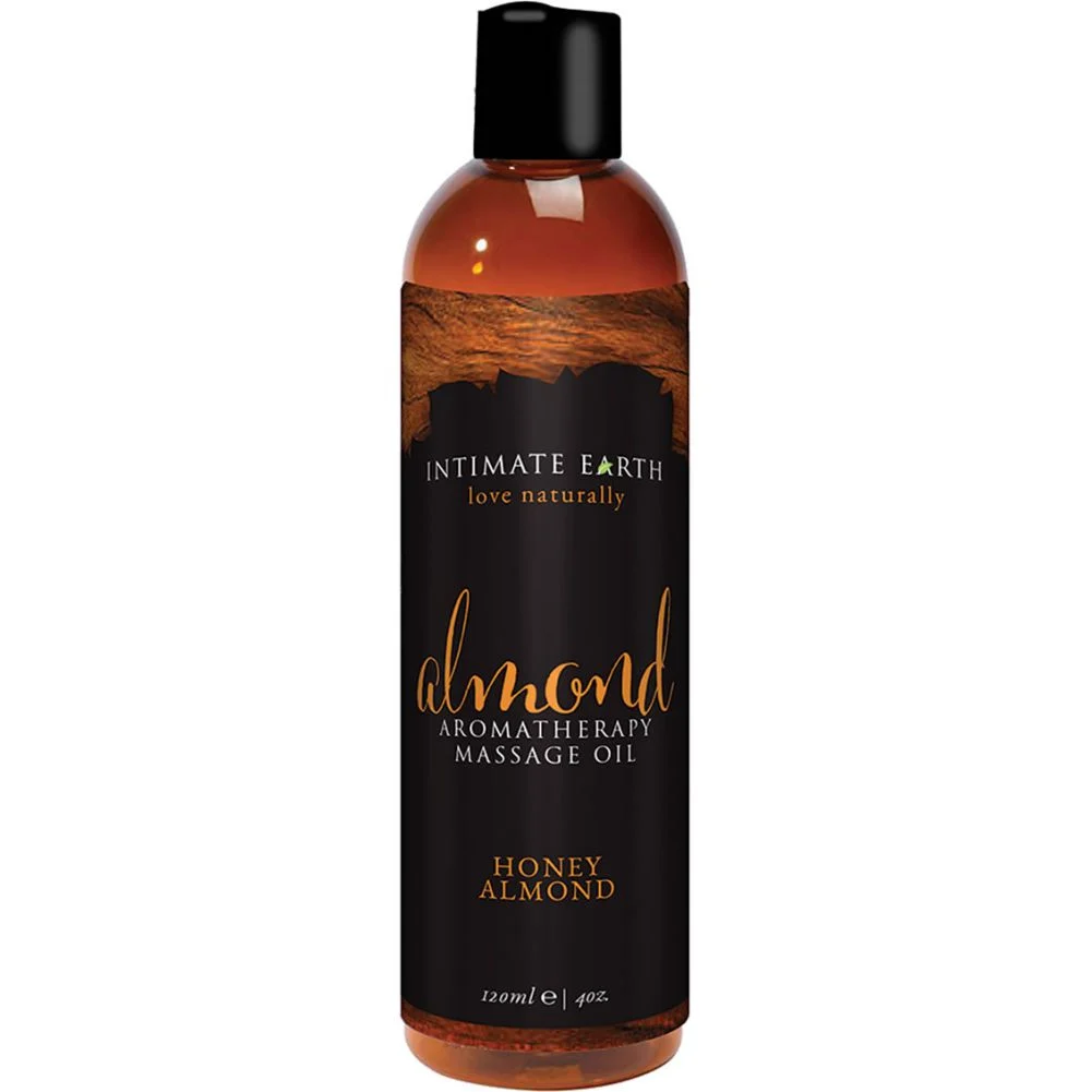 Intimate Earth Aromatherapy Scented Massage Oil, 4 fl.oz (120 mL), Honey Almond