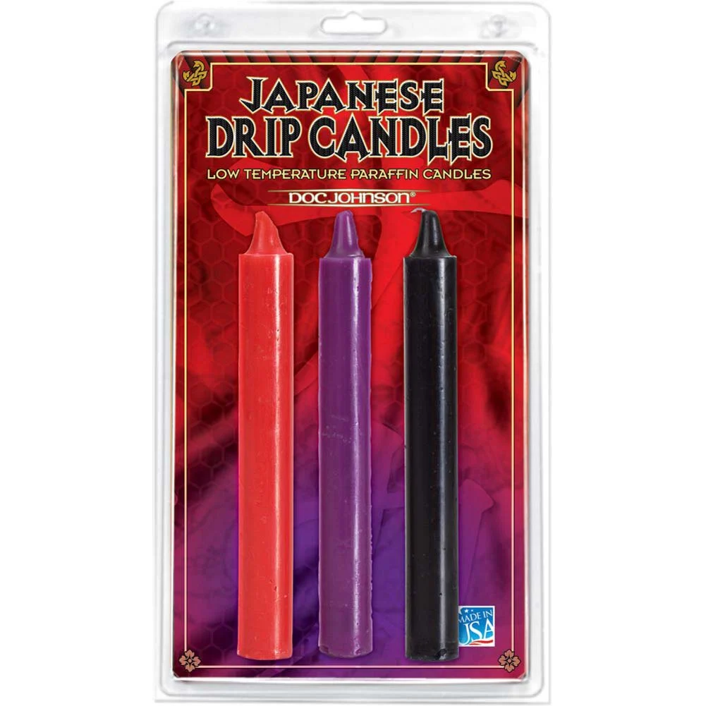 Japanese Drip Candles Pack of 3, Dark Colors
