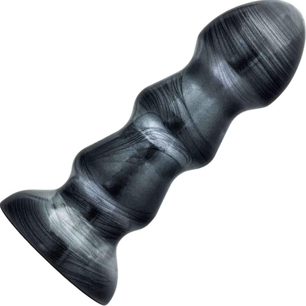 Jet Black Jack Butt Plug with Suction Cup, 7", Carbon Metallic Black