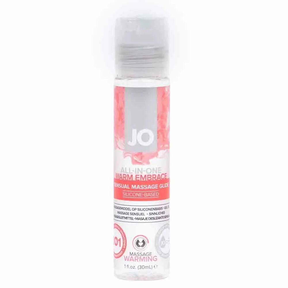 JO All in One Silicone Based Massage Glide, 1 fl.oz (30 mL), Warm Embrace