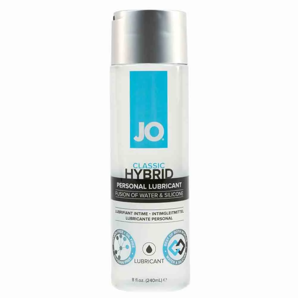 JO Hybrid Silicone and Water Based Personal Lubricant, 8 fl.oz (240 mL), Classic