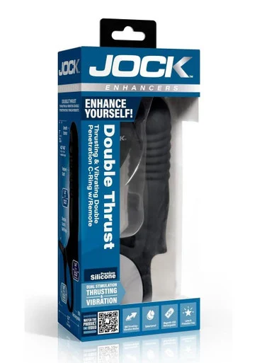Jock Enhancers Double Thrust Thrusting & Vibrating Double Penetration C-Ring