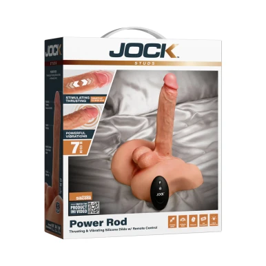 JOCK Studs Power Rod Thrusting & Vibrating Silicone Dildo w/ Remote