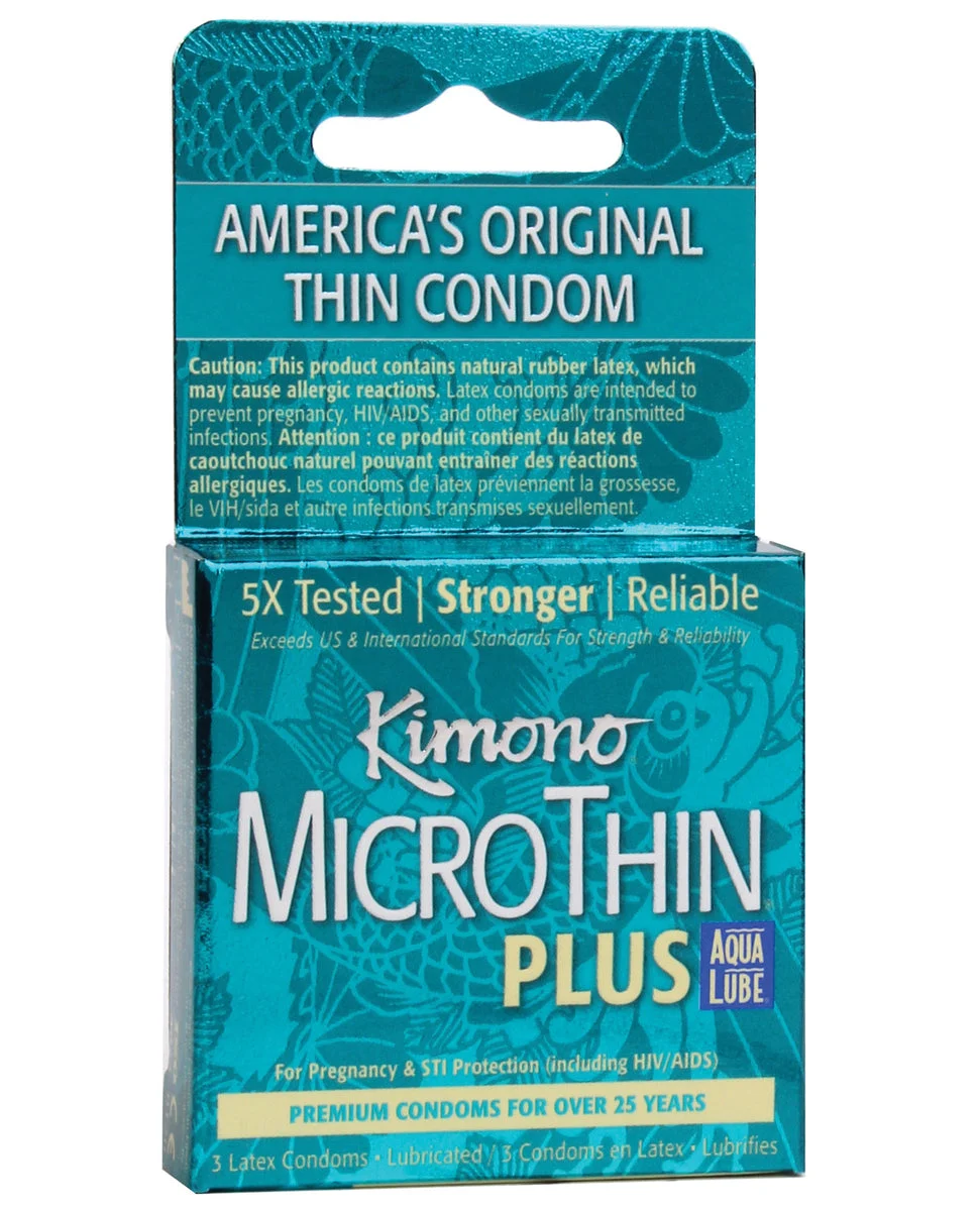 Kimono MicroThin with Aqua Lube 3 Pack