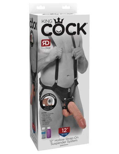 King Cock 12" Hollow Strap-On Suspender System