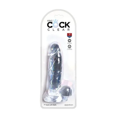 King Cock Clear 7" Dildo with Balls