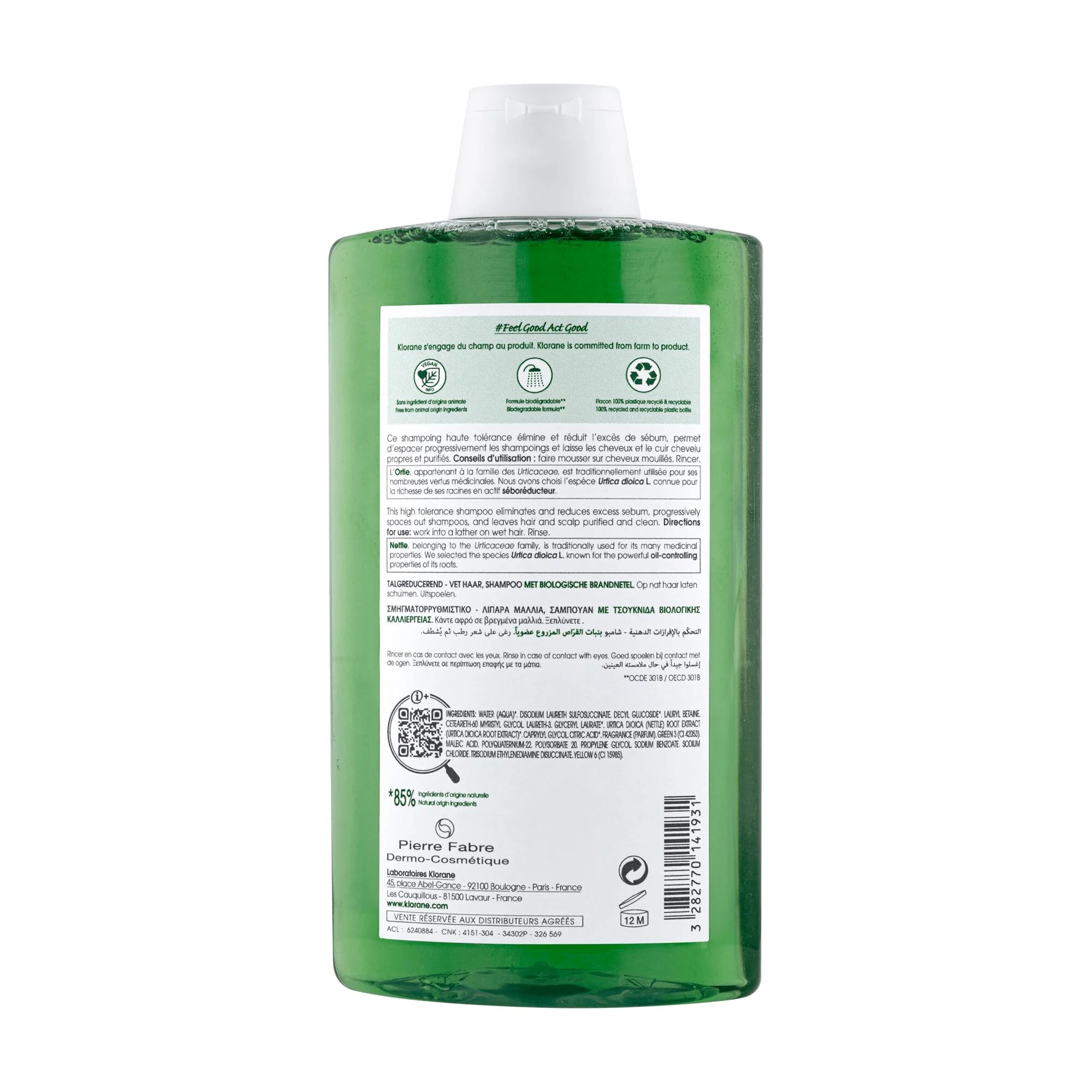 Klorane Nettle Extract Seboregulating Shampoo Oily Hair
