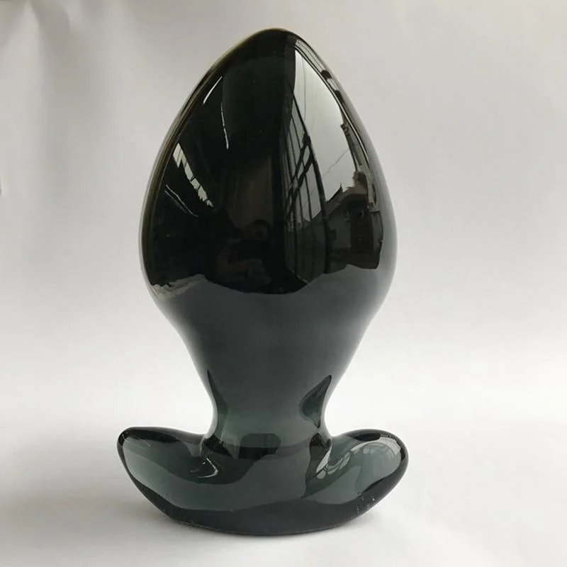 Large Black Crystal Glass Butt Plug