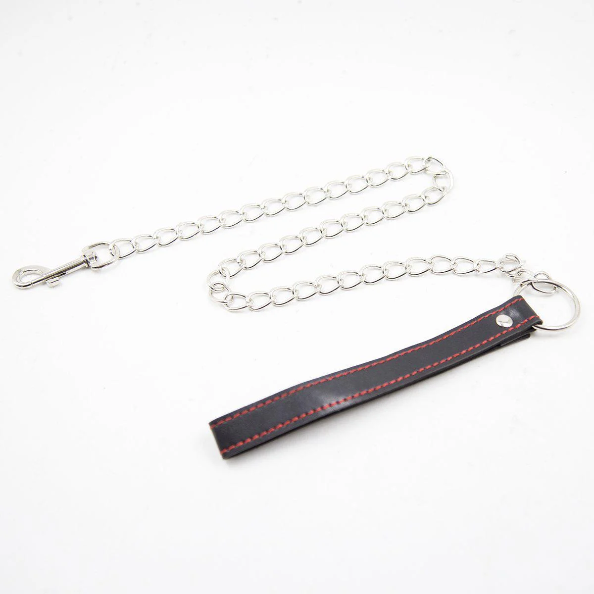 Leash chain w PVC Black w red